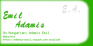 emil adamis business card